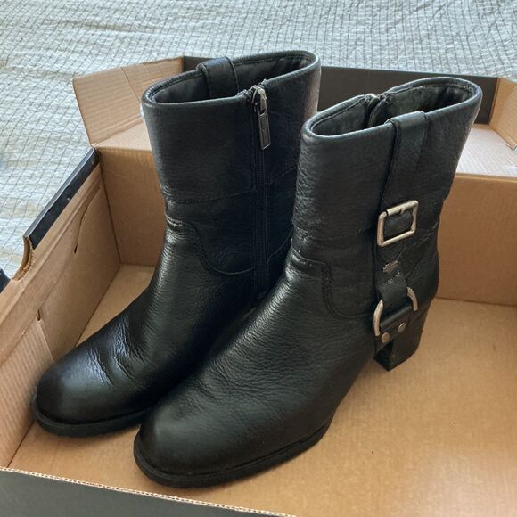Harley Davidson Sadie Black Leather Boots Womens Sz 5.5 with box - Picture 3 of 9
